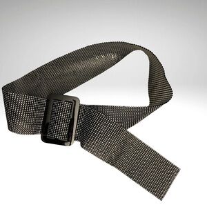 Black rhinestone Belt with Rectangular Buckle